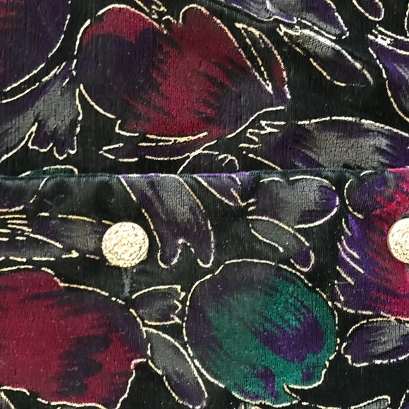 Vintage Women's Ornate Floral Velvet Blazer | 1980 - Picture 2 of 2